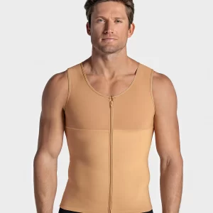 Men's firm body shaper vest with back support
